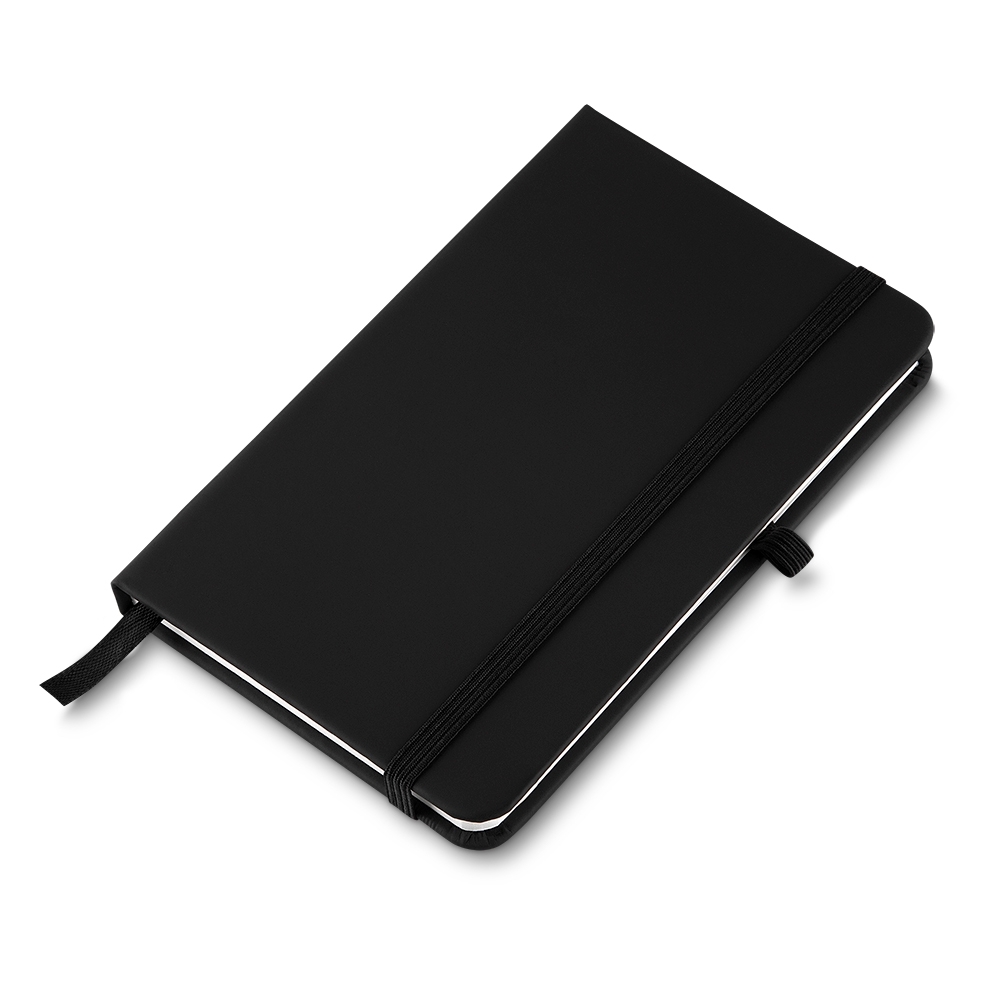 CADERNETA EMBORRACHADA COM PORTA CANETA