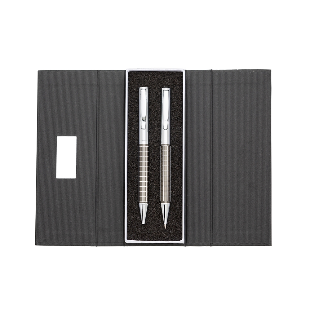 KIT CANETA E LAPISEIRA DE METAL