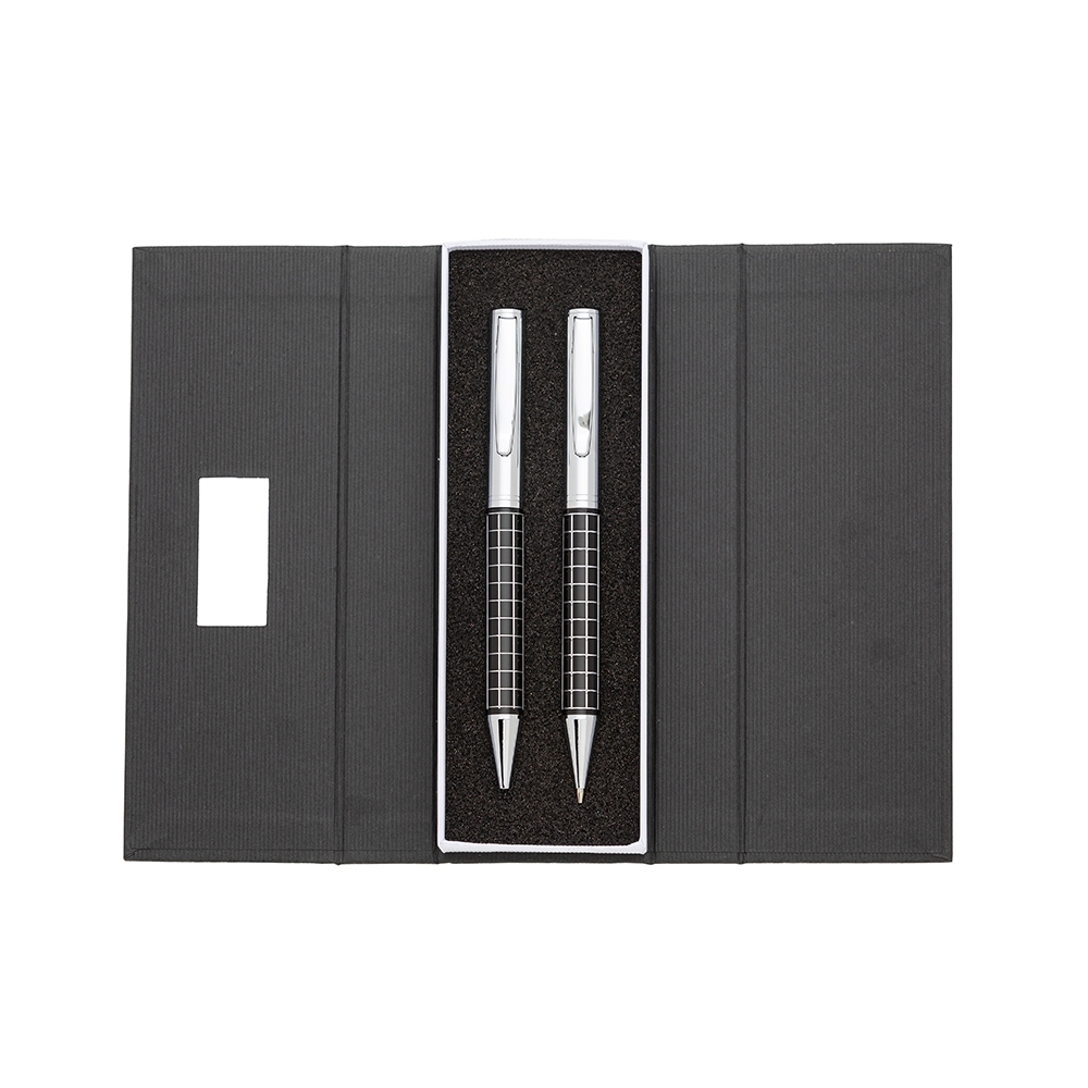 KIT CANETA E LAPISEIRA DE METAL